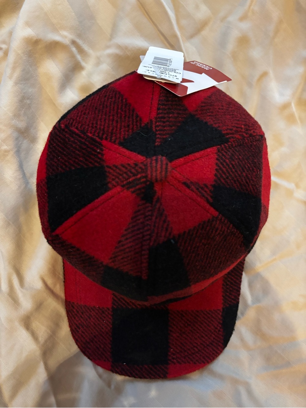 Crowncap Buffalo Plaid Wool Cap - Red & Black Hat